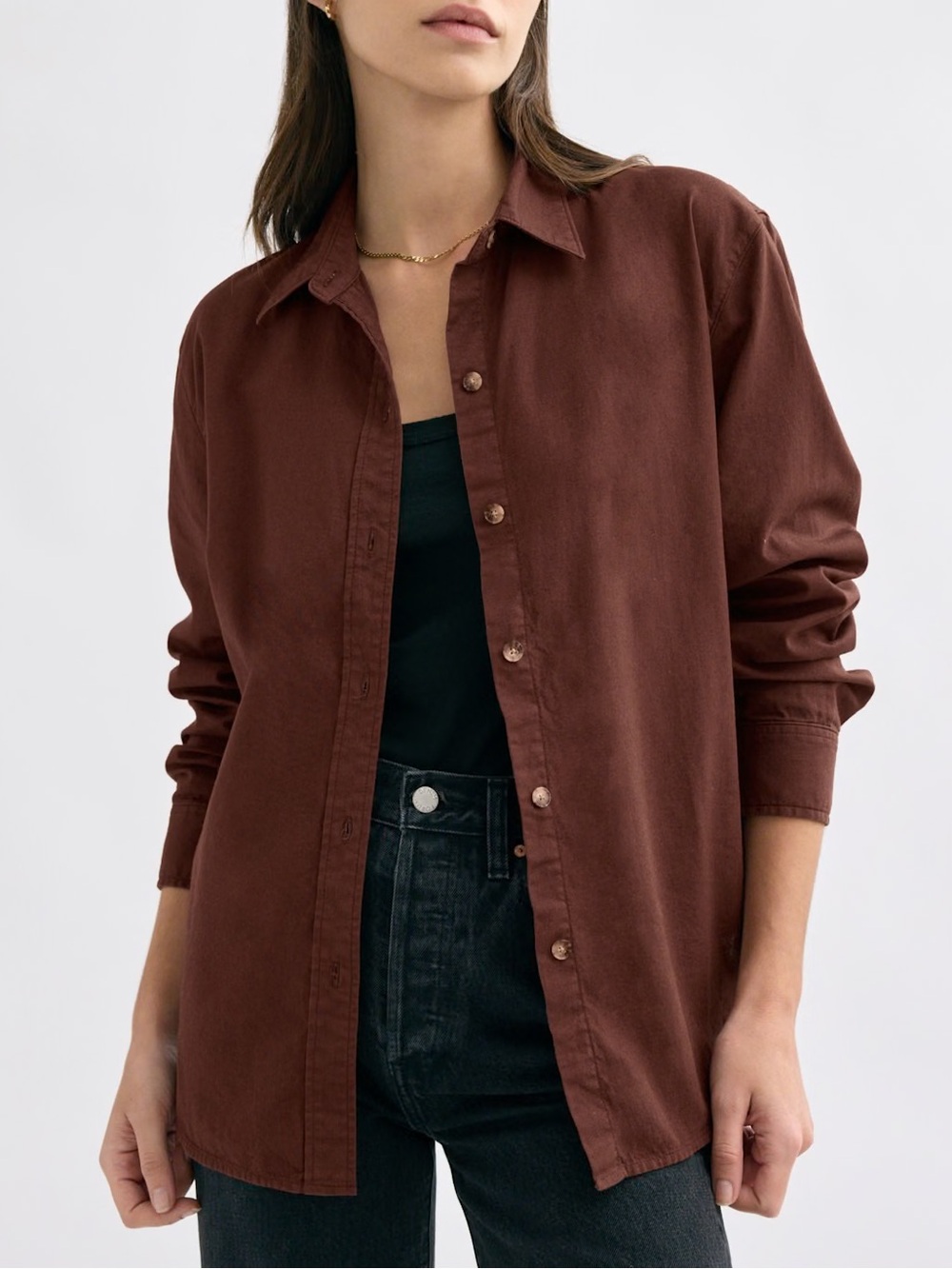 Aritzia Denim Forum Jane long sleeve shirt XS button up timeless old money fall